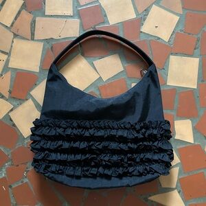 BAGGU X MOLLY GODDARD BLACK RUFFLE SHOULDER BAG